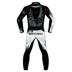 BATMAN / BLACK WHITE / 3D Printed 1 PIECE MOTORBIKE RACING JUMPSUIT