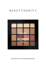 NYX Ultimate Shadow Palette – Warm Neutrals, 16 Pigmented Shades