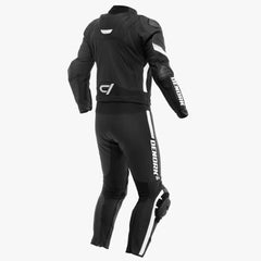 SPECTRE / BLACK WHITE / MOTORBIKE RACING LEATHER SUIT