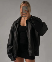 Women Handmade Black Bomber Lambskin Soft Real Leather Jacket, Genuine Leather Jacket